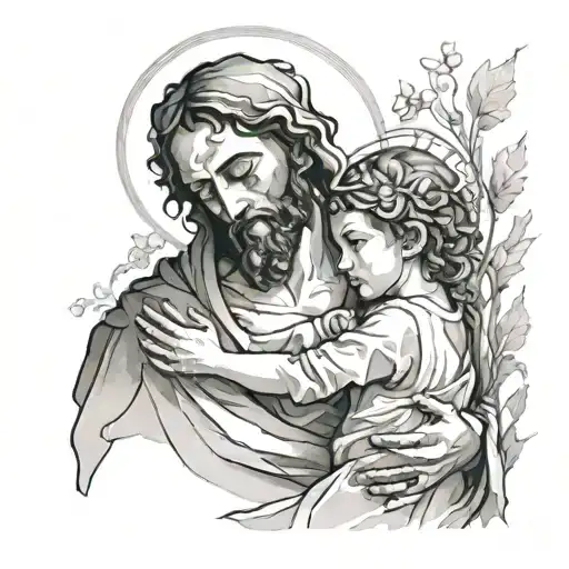 Marry And Child Christ Full Watercolour