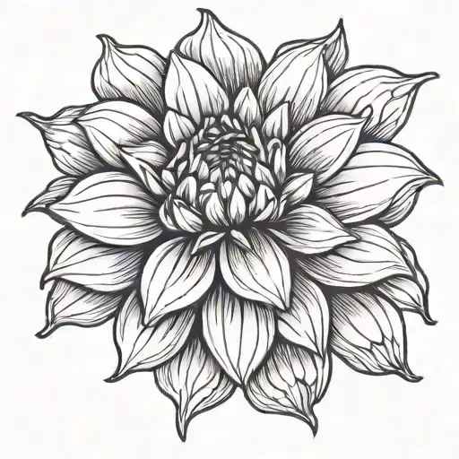 Dahlia Flower Tattoo Design