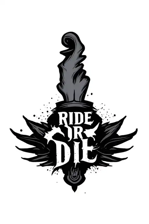 Inscription Ride Or Die '