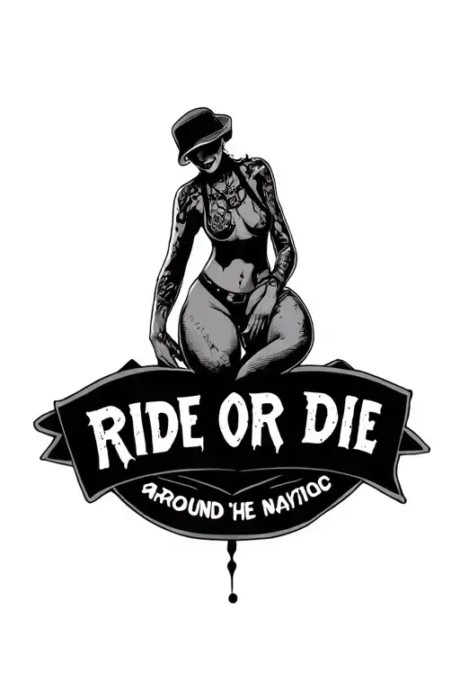 Inscription Ride Or Die Around The Navel