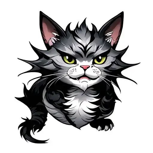 Japan Cat Dragon Oldschool