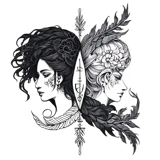 Virgo And Gemini Zodiac Sign Intertwined