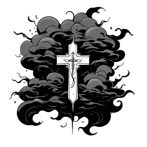 Cross With Clouds And Streaks Fore Arm