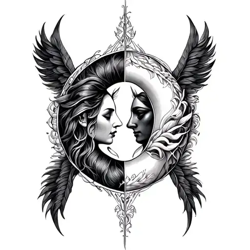 Virgo And Gemini Zodiac Sign Intertwined