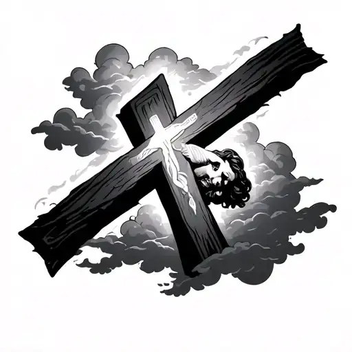 Jesus Cross With Clouds Fore Arm