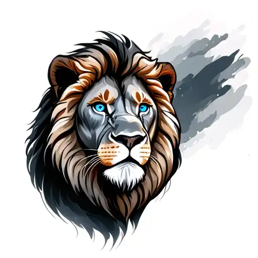 Lion With Blue And Brown Eyes