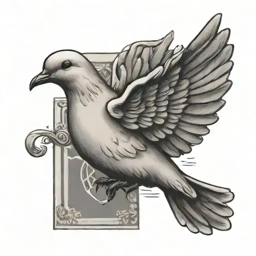 Dove Carrying The Letter D