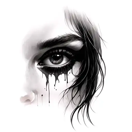 Beautiful Woman Crying Eye
