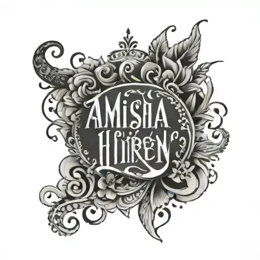 Amisha & Hiren Name Written