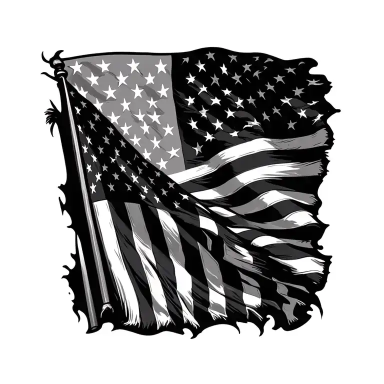 Ragged Ole Flag American Flag