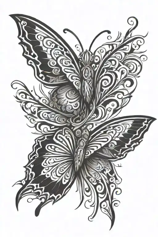 Tribal Butterfly Wing Spread