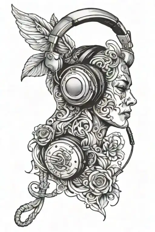 Small In Bed Headphones Listening To Music