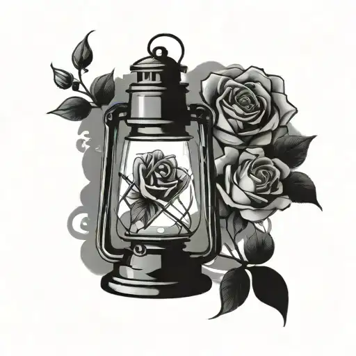 Roses And Plage Doctor Holding Lantern Shining Light