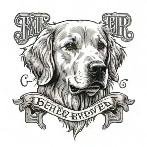 Golden Retriever Name Written Underneath