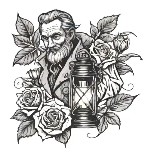Roses And Plage Doctor Holding Lantern