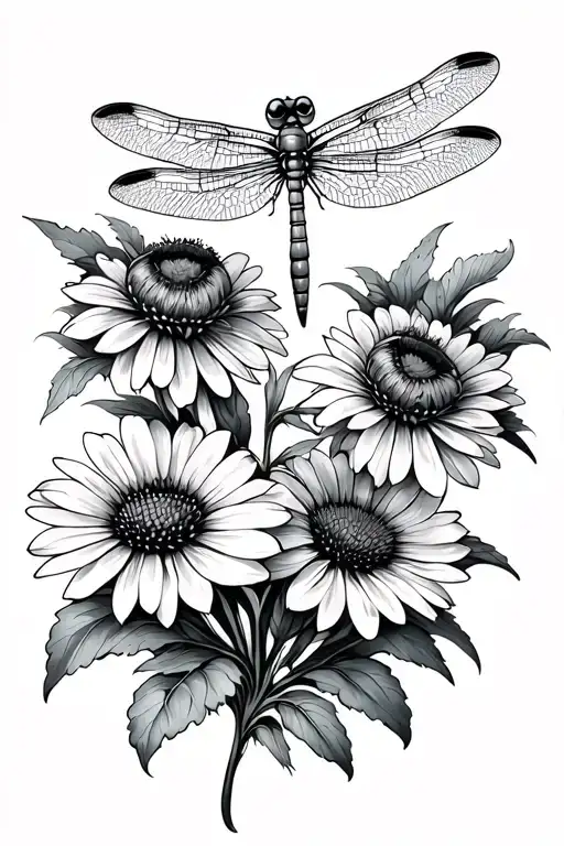 Dragonflies And Coneflowers