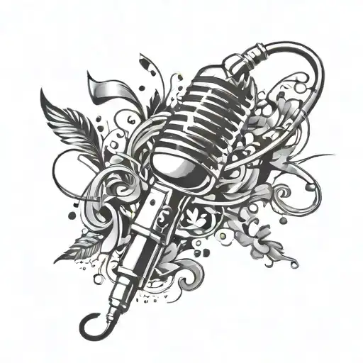 Incorporate Musical Notes And A Microphone Into A Camouflage Pattern Design