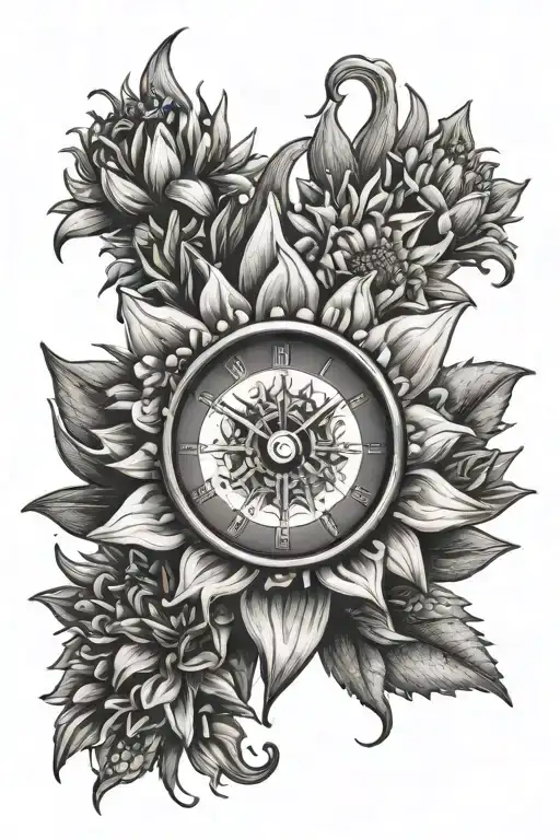 Edelweiss Flower Tattoo Design Inspired Clock