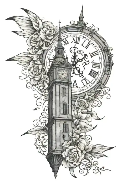 Clock Tower Surrounded By Bible Verse