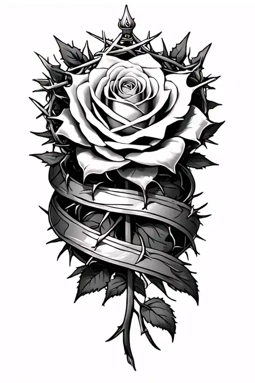 Luther Rose With Crown Of Thorns Wrapping