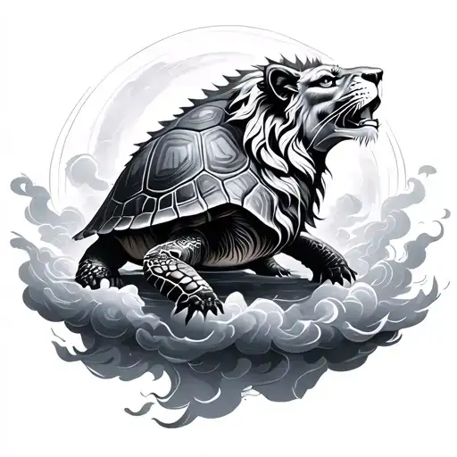 Lion Turtle Inside A Cloud Temple