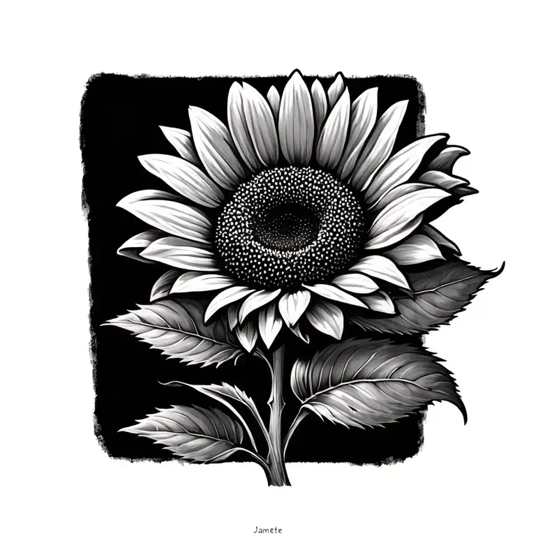 Small Sunflower With The Name Janette As The Stem Wrapped