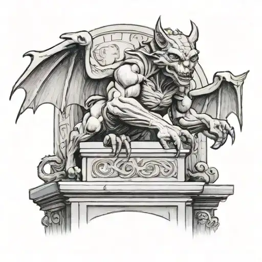 Gargoyle In Cemetery