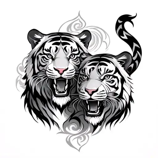 Sak Yant 2 Twin Tigers