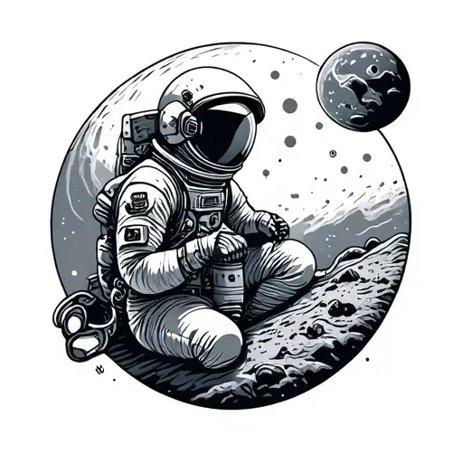 Astronaut Farming On Moon