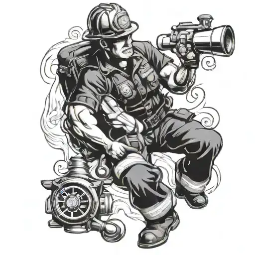 Male Firefighter Pin Up
