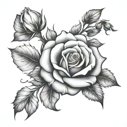 Black And White Rose Sleeve