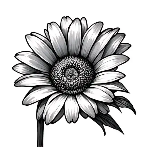 Fine Line Daisy Tattoo Design