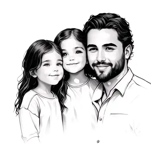 Father And Three Daughter Symbolize Your Love