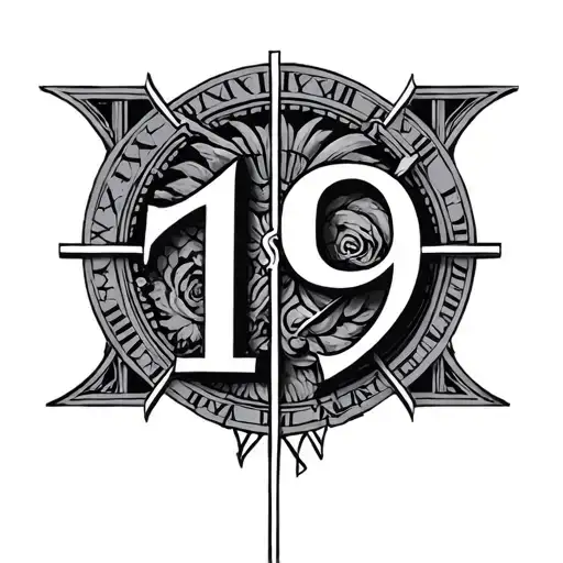 19 In Roman Numerals Surrounded