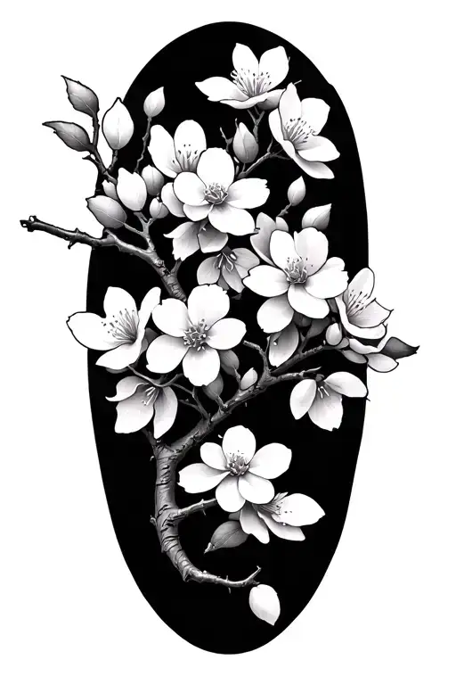 Cherry Blossom With Tree Branch