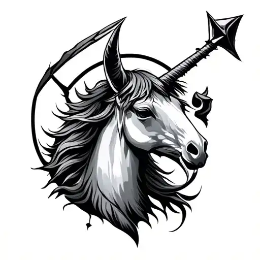 Chest Tattoo Of A Sagittarius