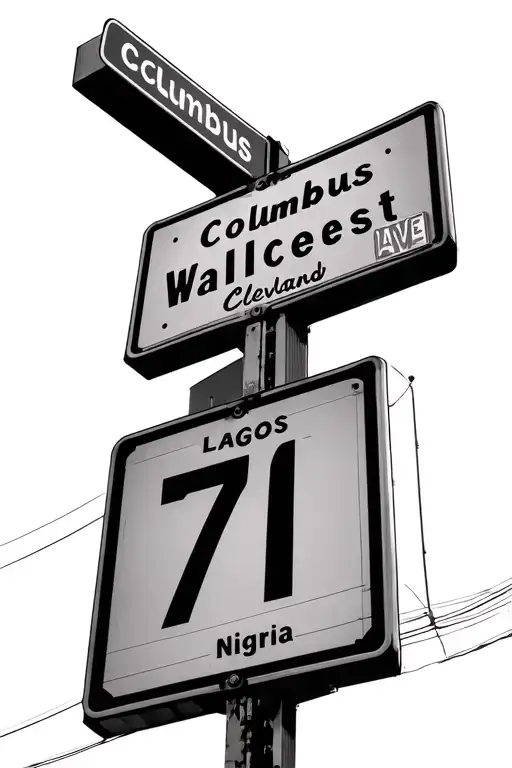 Columbus Wallcrest And Cleveland Ave Street Sign Interstate 71 Lagos Nigeria