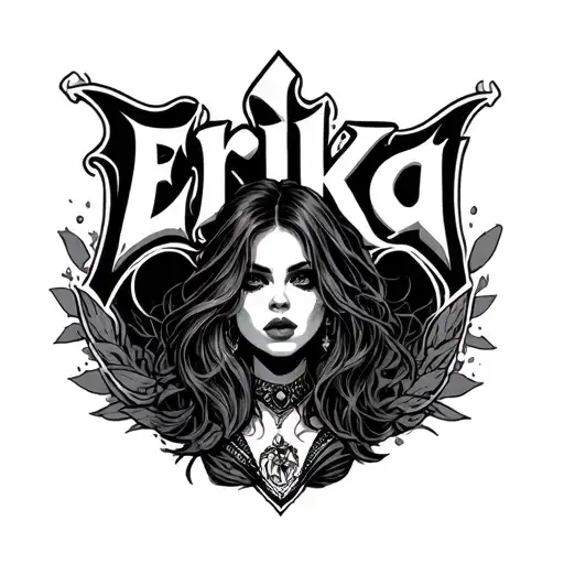Erika In Rock Font Surrounded