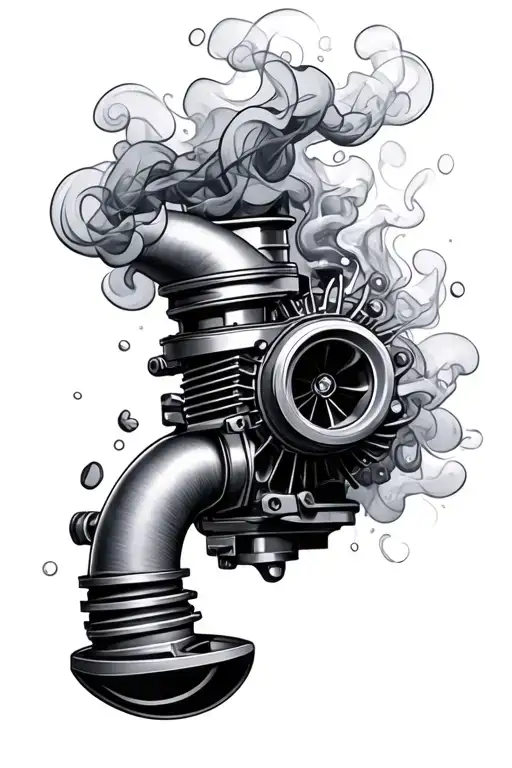 Turbocharger Made Of Smoke Coming