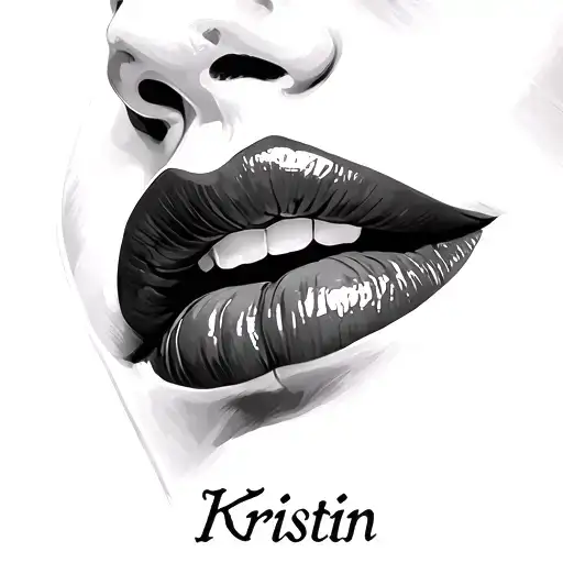 Lips Kissing With Name Kristin