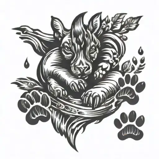 Cat Paw Print Dog Paw Print Cow Hoof Print And Pony Hoof Print Path To Rainbow Bridge