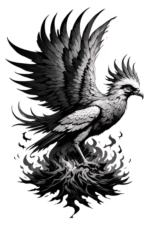 Phoenix Rising From The Ashes Symbolizing Overcoming