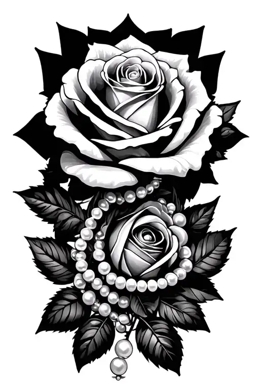 Roses Pearls Vines Wrapped