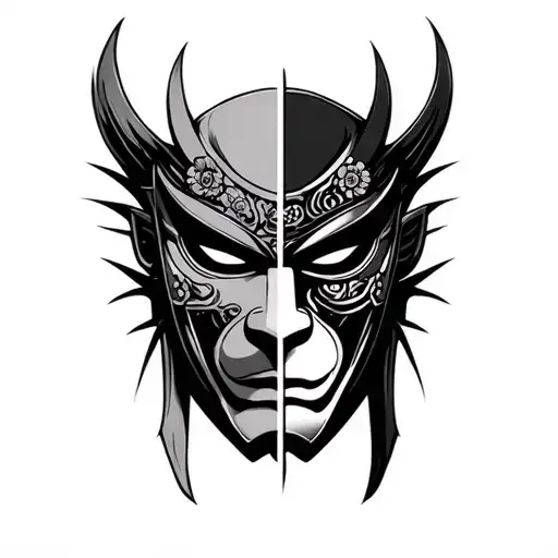 Samarai Mask Split In Half