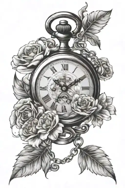 Flowers And Pocket Watch