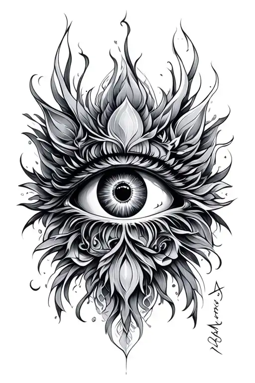 Third Eye Surrounded By A Phenoix