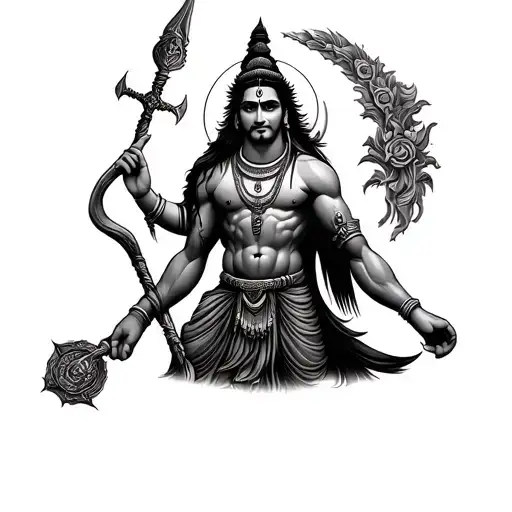 Lord Shiva With His Weapon Representing Knowlage