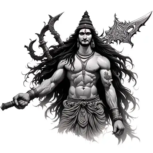 Lord Shiva With His Weapon