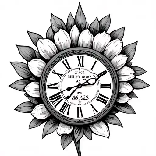 Celtic Clock Aster Flower Birth Date 26 09 22 Names Riley And Georgia