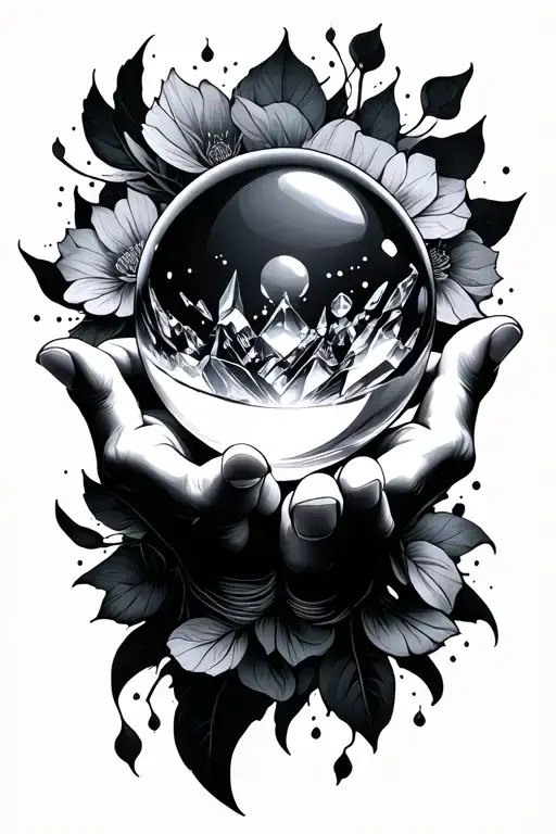 Crystal Ball In Hands Holding